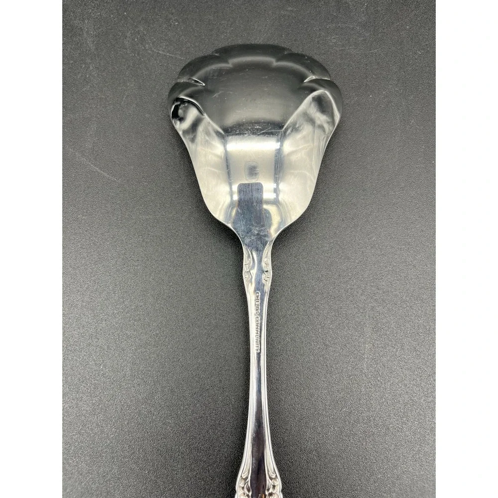 Brahms Stainless Solid Shell Casserole Serving Spoon By Oneida Silver